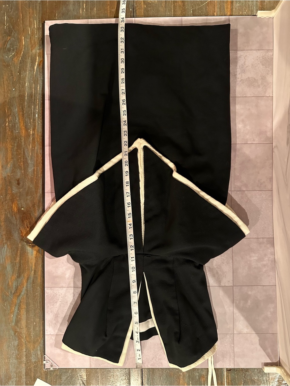 VTG 80s Victor Costa Strapless Peplum Dress Black White Trim Cocktail Mini XS - Picture 16 of 16
